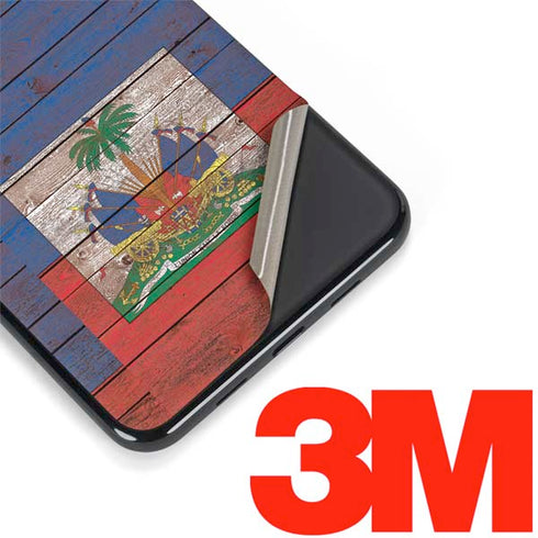 Haiti Flag Dark Wood Google Pixel 3a XL Skin